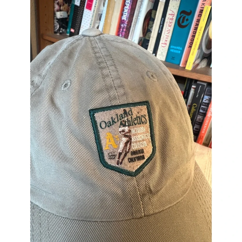 American Needle Oakland Athletics Baseball Cap Tan Adjustable Strap Embroidered